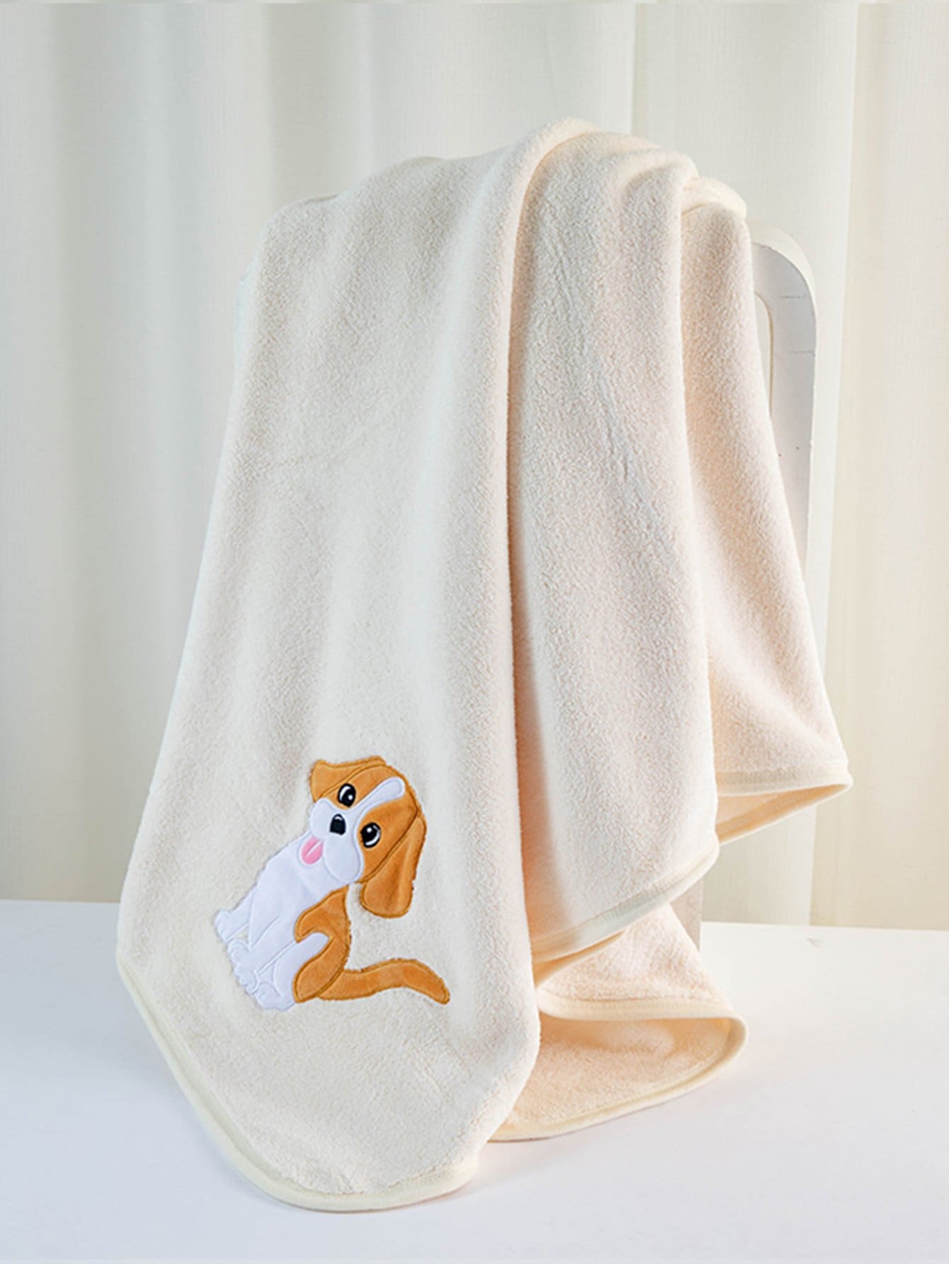 Dog Embroidery Bath Towel
