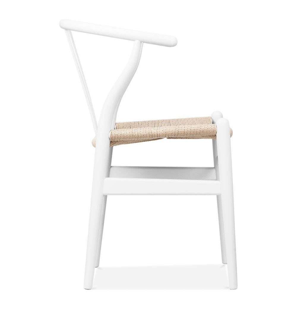 Wishbone Chair CH24 Y Chair - White & Natural Paper Cord - Reproduction