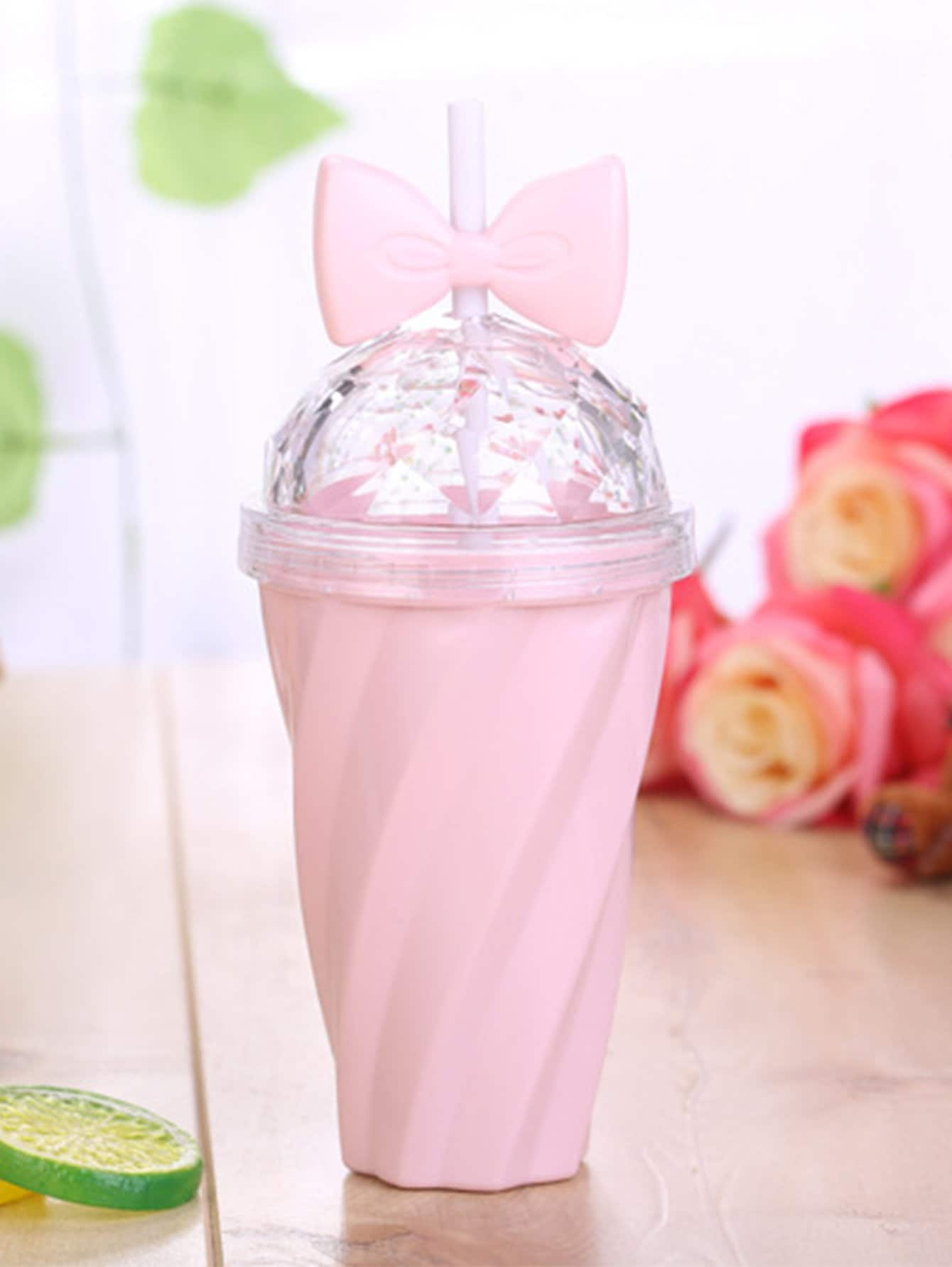 Bow Decor Straw Cup 380ML