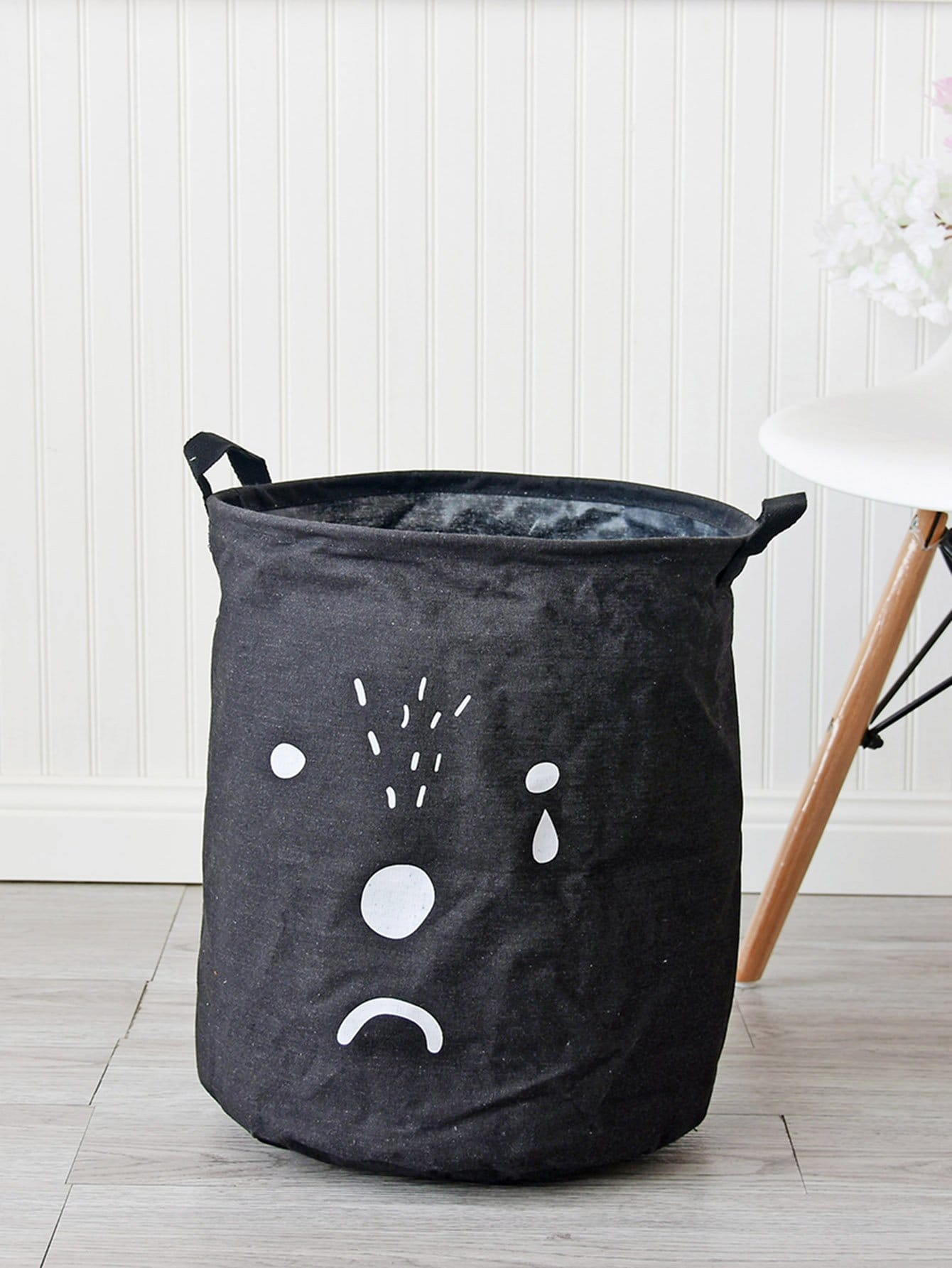 Emoji Print Round Storage Basket