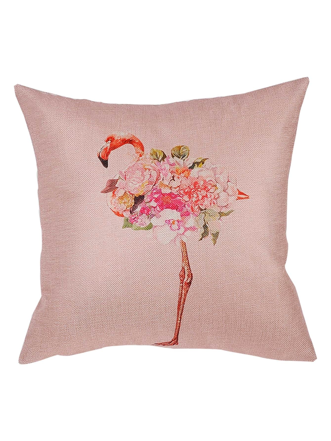 Flamingo Print Cushion Cover