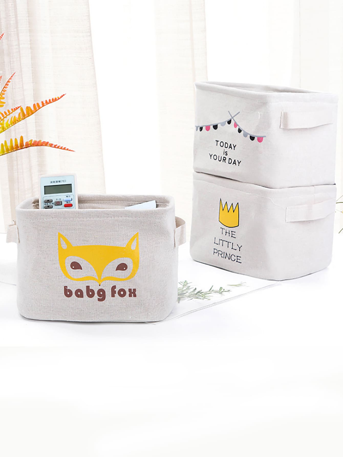 Random Color Cartoon Storage Basket 1pc