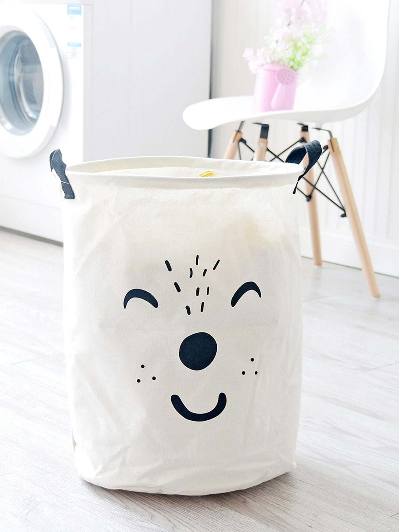 Emoji Print Round Storage Basket