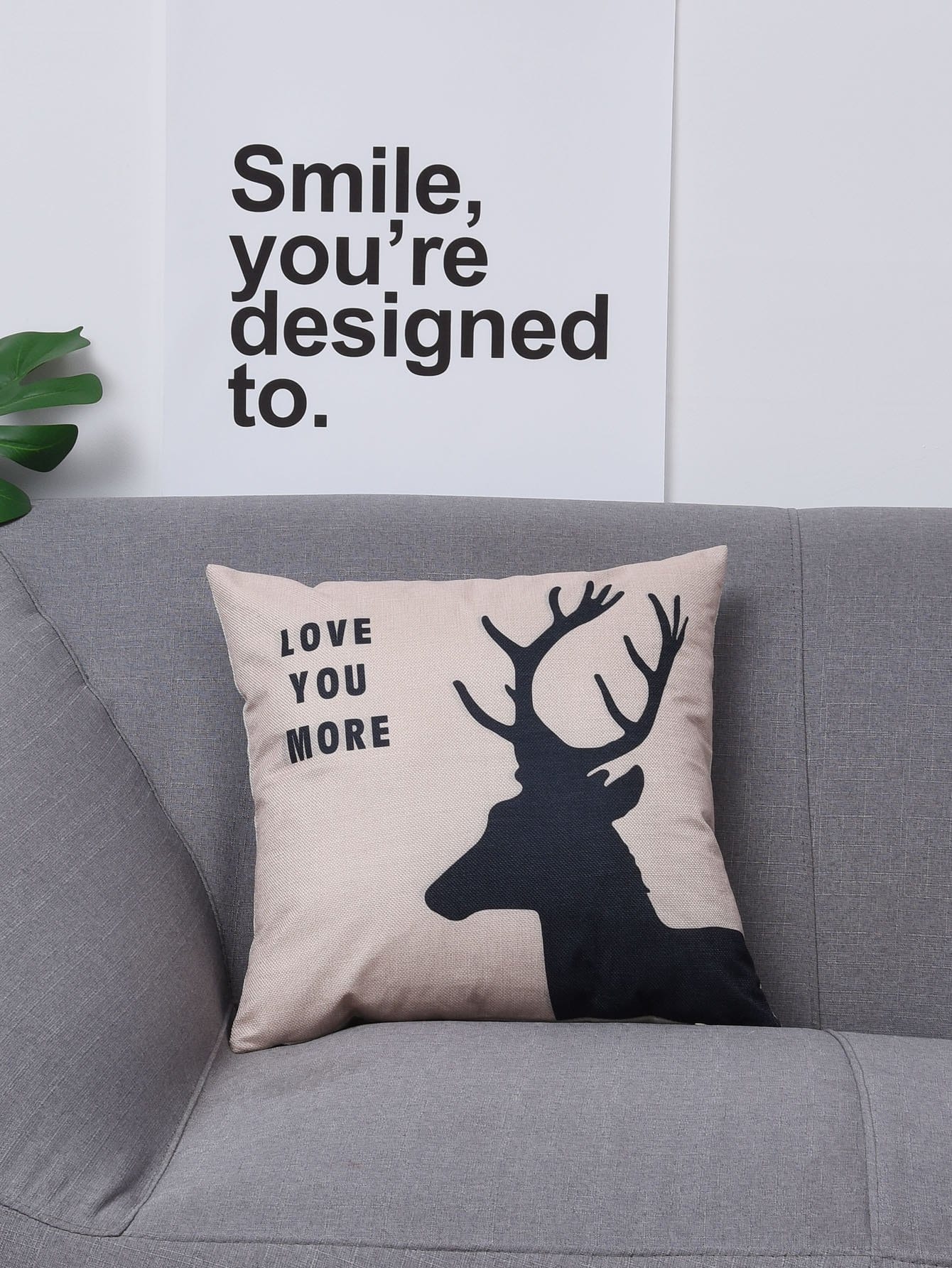Deer Print Cushion Cover