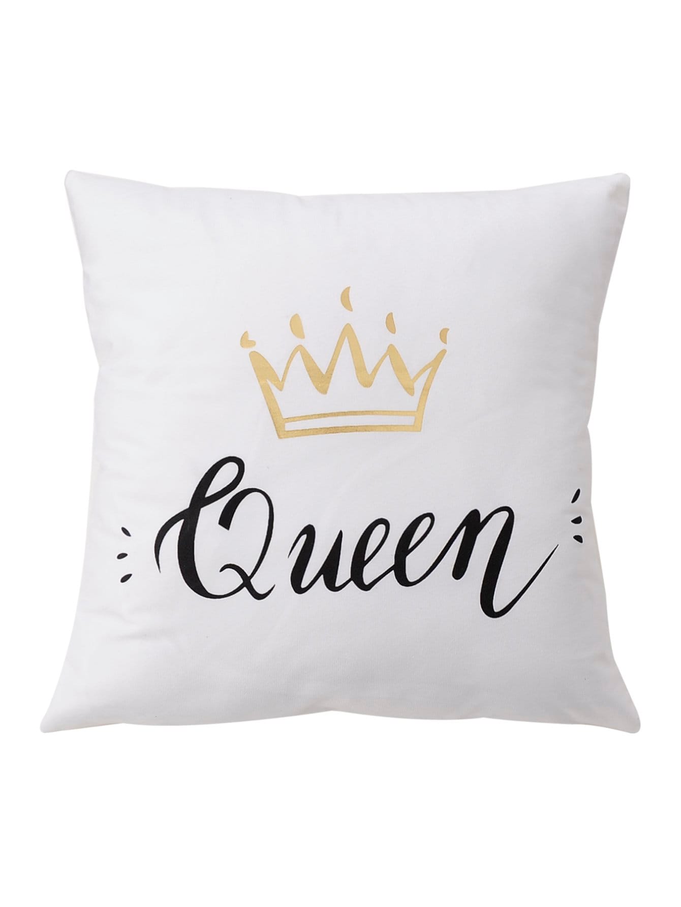 Letter & Crown Pattern Cushion Cover