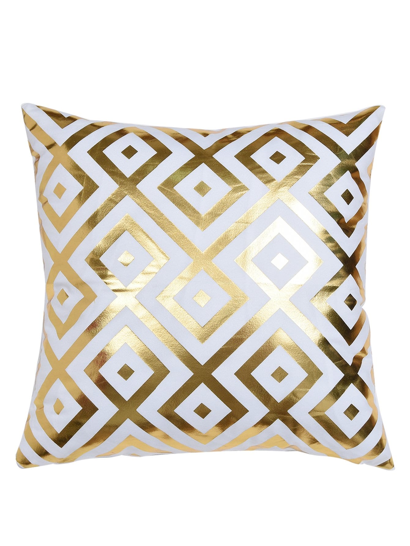 Geometric Metallic Cushion Cover