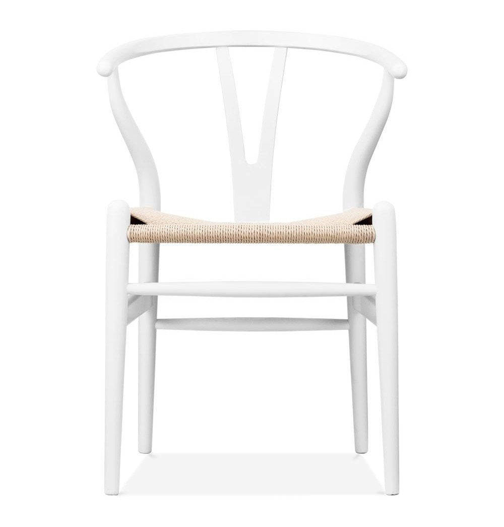 Wishbone Chair CH24 Y Chair - White & Natural Paper Cord - Reproduction