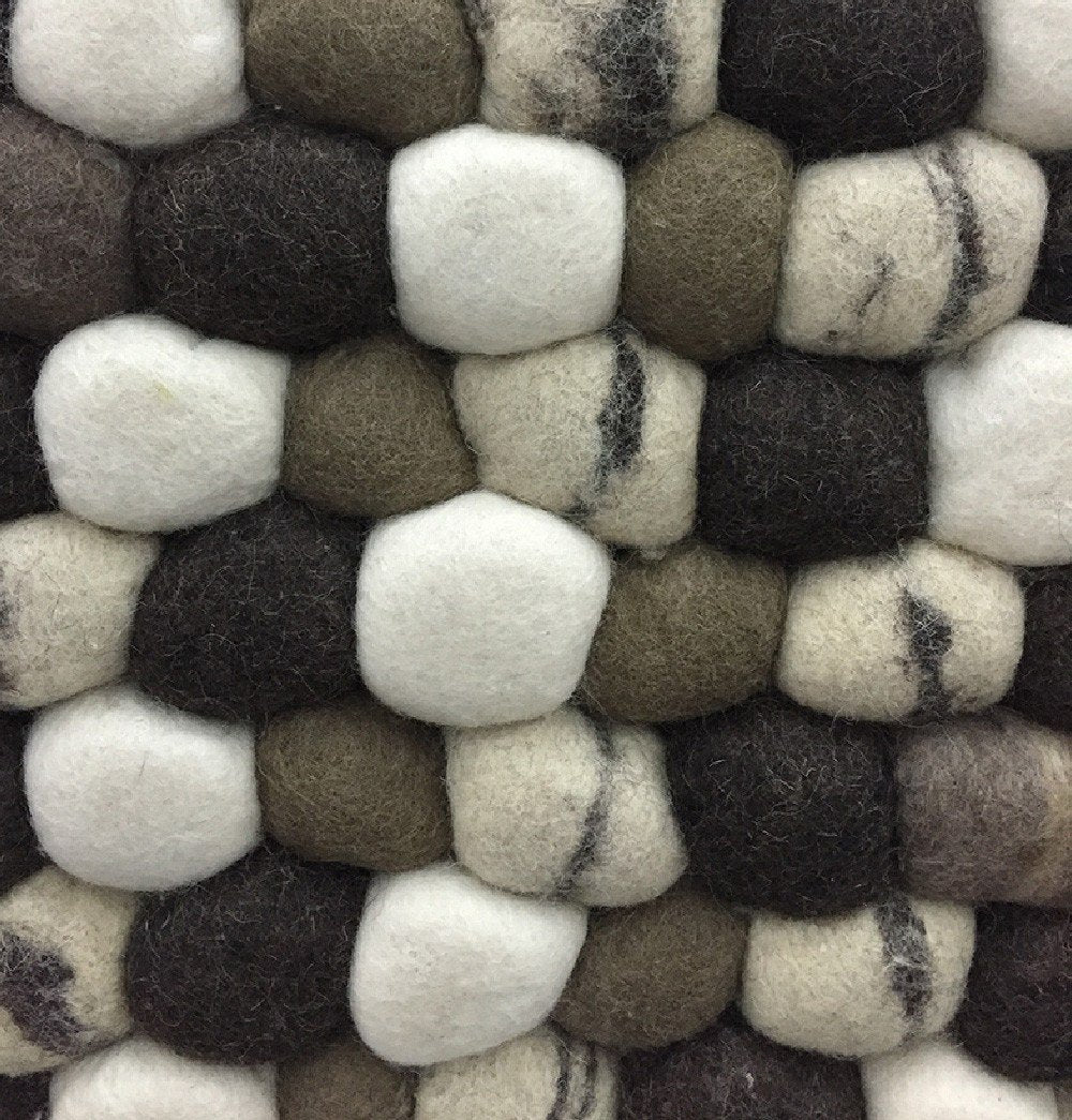 Handmade Woolen Pebble Pouf | Brown