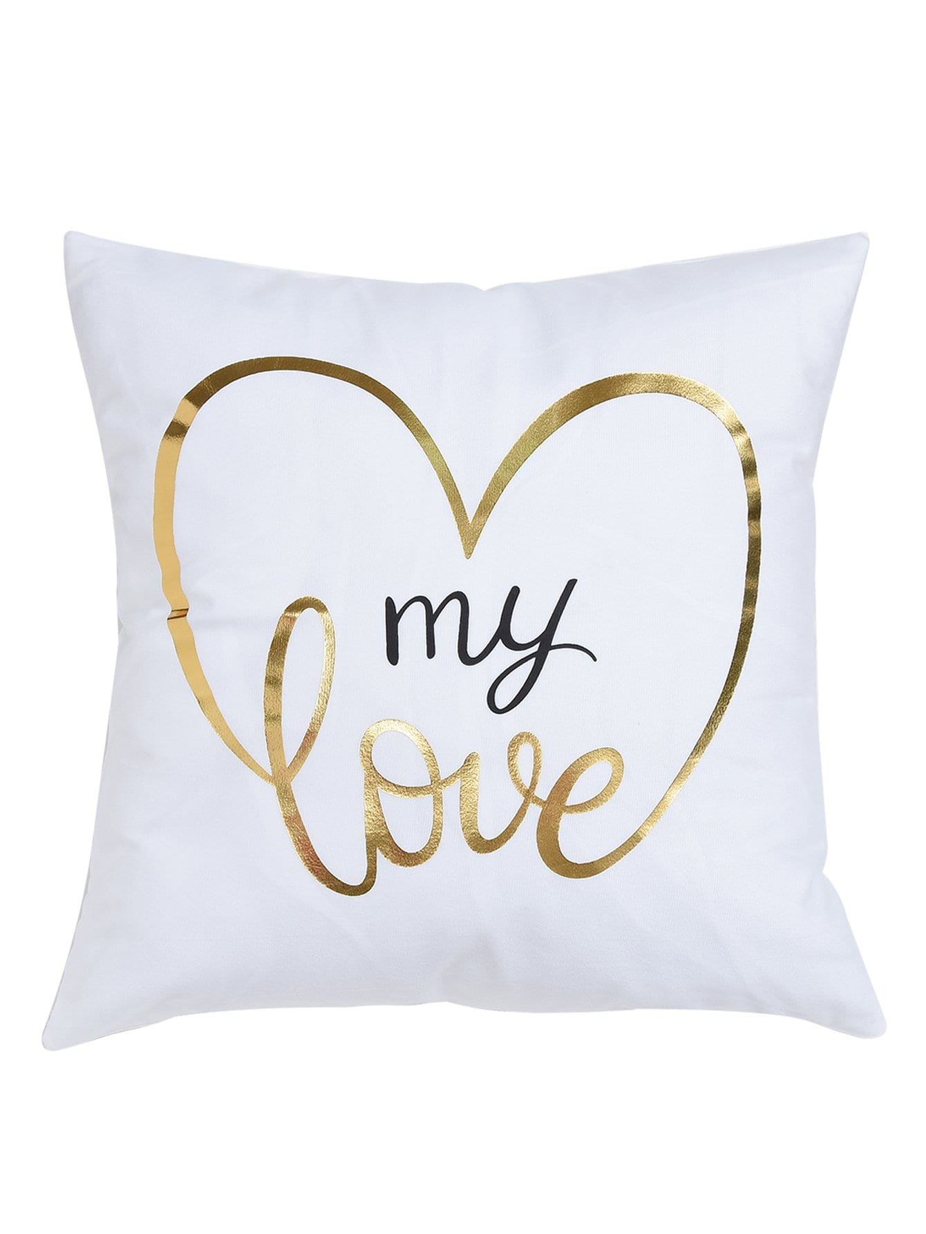 Metallic Letter Cushion Cover