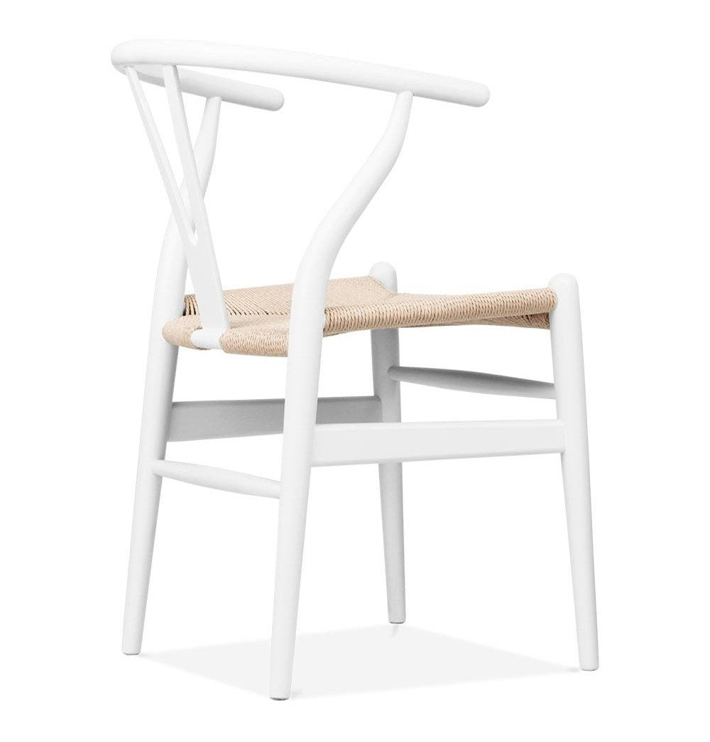 Wishbone Chair CH24 Y Chair - White & Natural Paper Cord - Reproduction