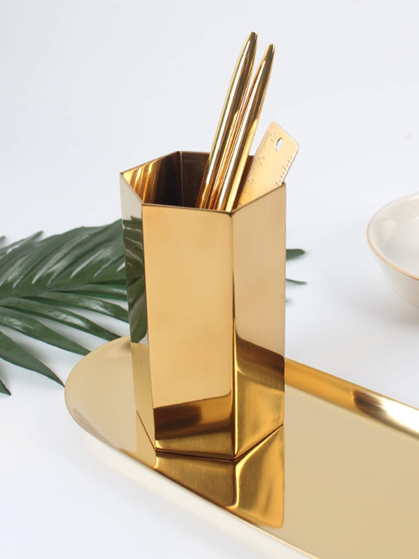 Metal Geometric Pen Holder 1pc