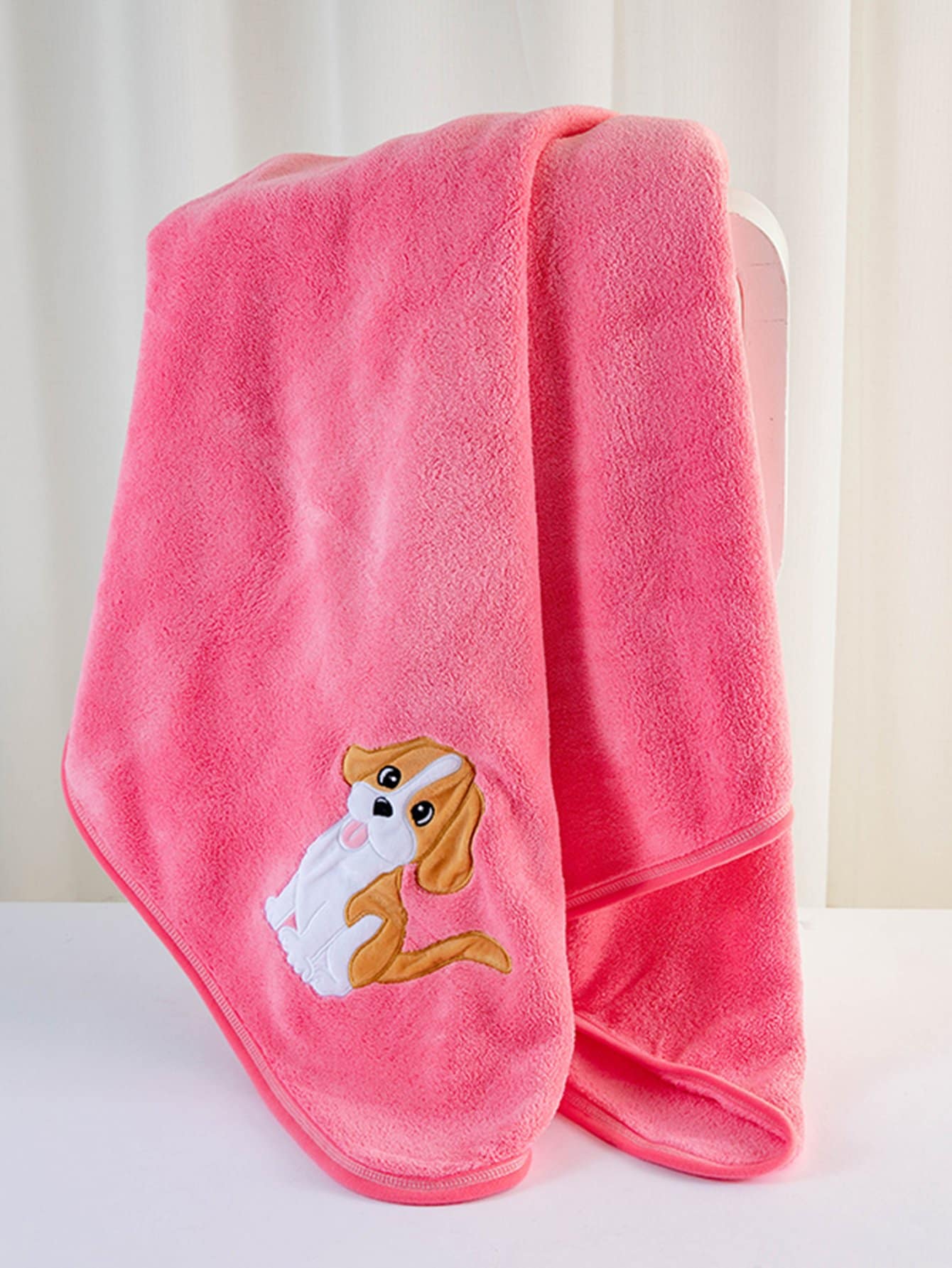 Dog Embroidery Bath Towel